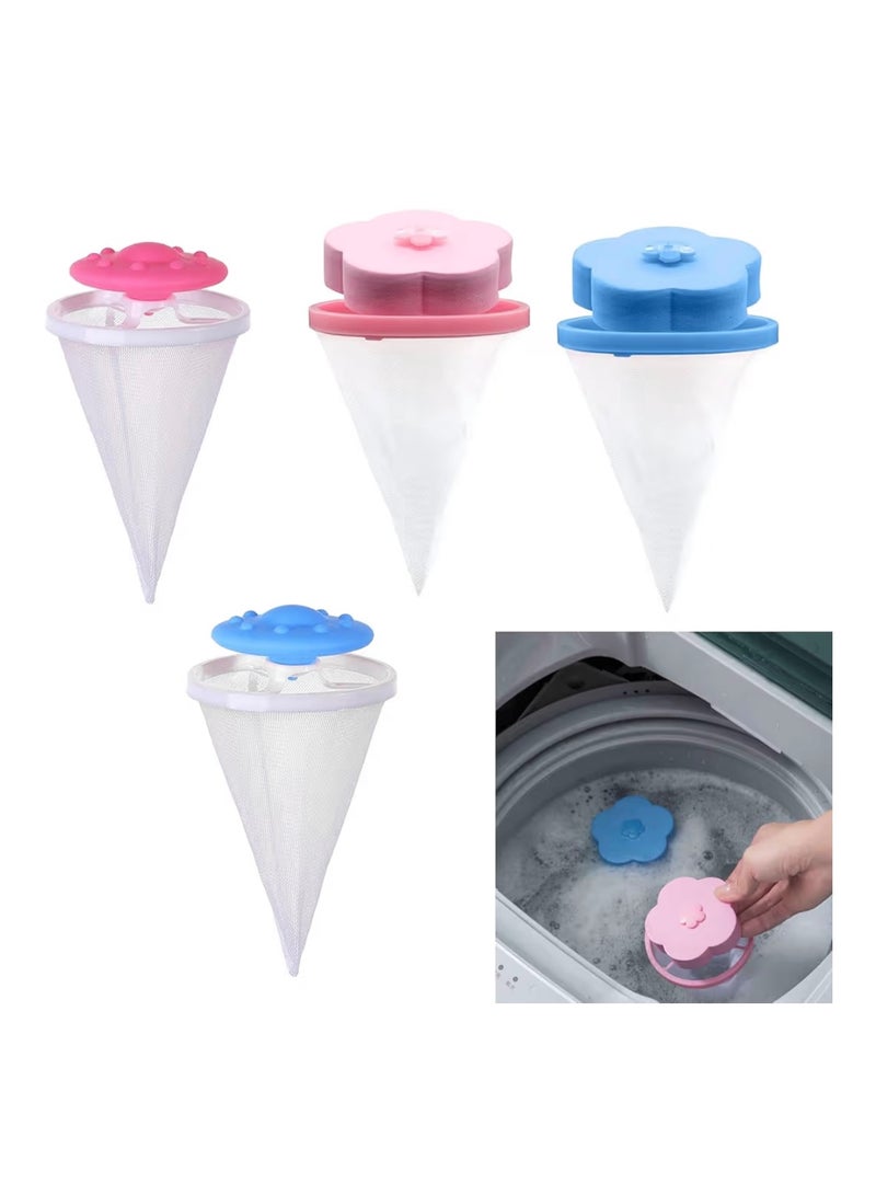 مزيل شعر الحيوانات الأليفة للغسالة – عبوة 4 قطع، مصيدة شعر الحيوانات الأليفة للغسيل، فلتر شبكي قابل لإعادة الاستخدام، مناسب لملابس الحيوانات الأليفة والمفروشات، يلتقط شعر الحيوانات الأليفة والوبر بكفاءة عالية - Image 1